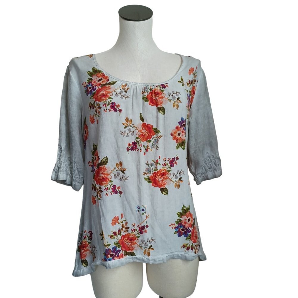 Gretty Zueger Top Floral Sutashe Detail Size X‎ Small